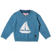 Памучен пуловер с бродерия за бебе за момче син Boboli 214818 5