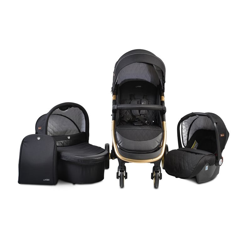 Комбинирана детска количка New Noble, 3 в 1, черна  215004