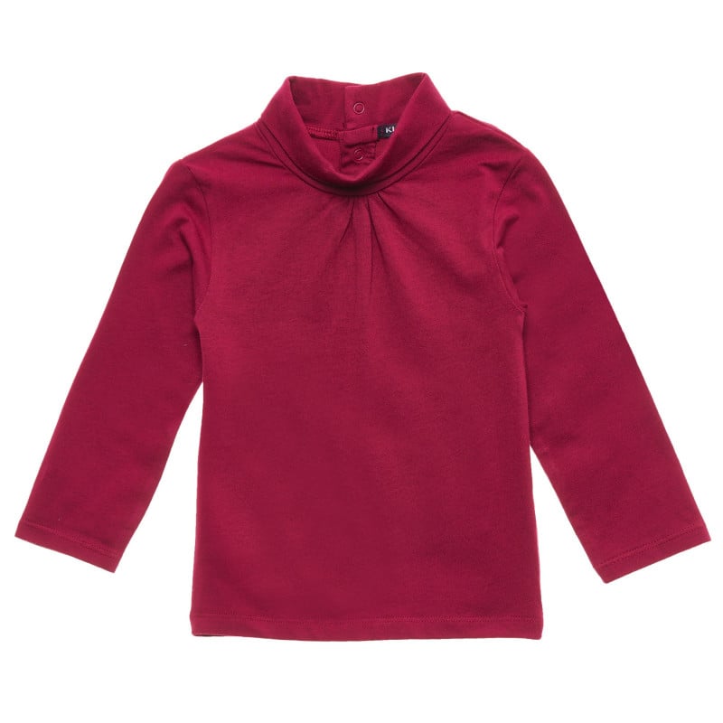 Памучна блуза с поло яка за бебе, червена  215462