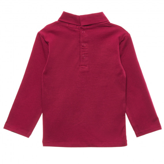Памучна блуза с поло яка за бебе, червена KIABI 215465 4