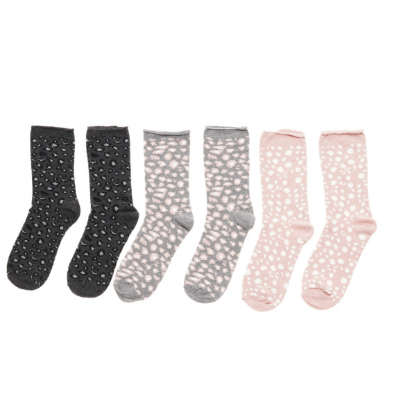 Комплект от три чифта чорапи с животински принт KIABI 215498 