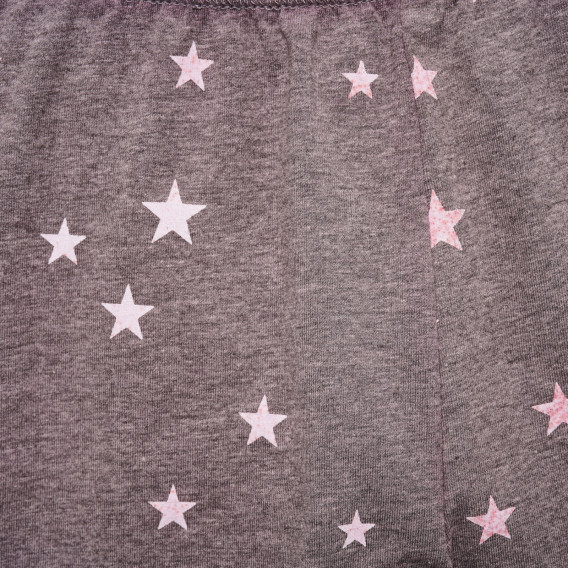 Пижама с принт на звезди в сиво и розово KIABI 215545 7