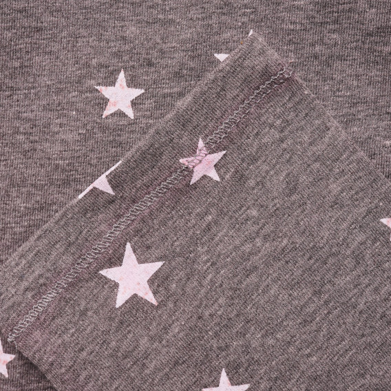 Пижама с принт на звезди в сиво и розово KIABI 215546 8