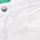 Памучен къс панталон, бял Benetton 215681 2