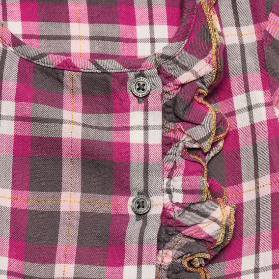 Памучна карирана риза, лилава Benetton 215780 2