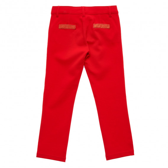 Еластичен панталон с декоративни джобове, червен Benetton 215794 4