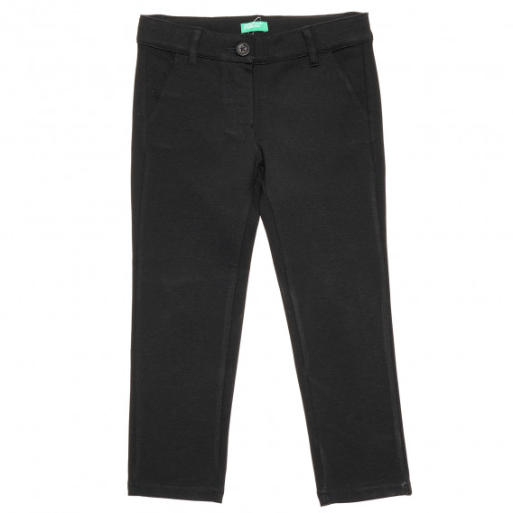 Еластичен панталон с декоративни джобове, черен Benetton 215799 