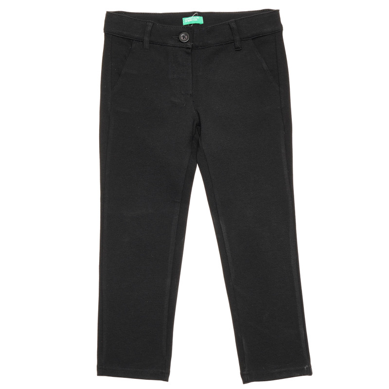 Еластичен панталон с декоративни джобове, черен  215799
