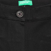 Еластичен панталон с декоративни джобове, черен Benetton 215800 2