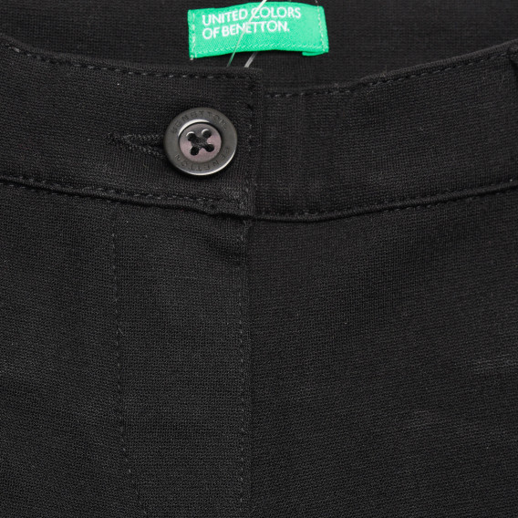 Еластичен панталон с декоративни джобове, черен Benetton 215800 2