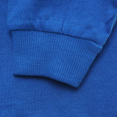 Памучна блуза с дълъг ръкав и надпис Enjoyed, синя Benetton 215805 3