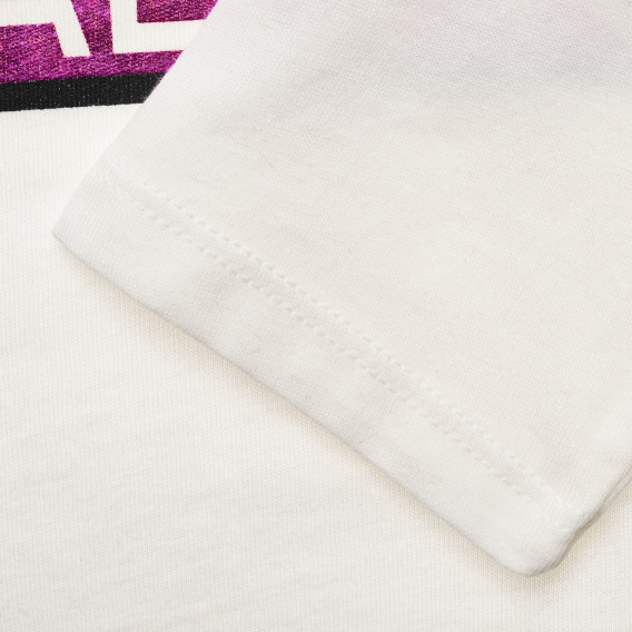 Памучна блуза с дълъг ръкав, бяла Benetton 215816 3