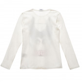 Памучна блуза с дълъг ръкав, бяла Benetton 215817 4
