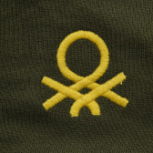 Памучен суитшърт с бродирано лого за бебе, жълт Benetton 215909 2