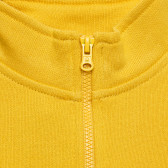 Памучен суитшърт с надпис на бранда за бебе, жълт Benetton 215970 2