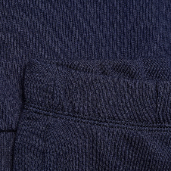 Памучен комплект блуза с дълъг ръкав и панталон за бебе, син Benetton 215975 4
