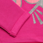 Памучен комплект от блуза с дълъг ръкав и панталон, розов Benetton 215981 3