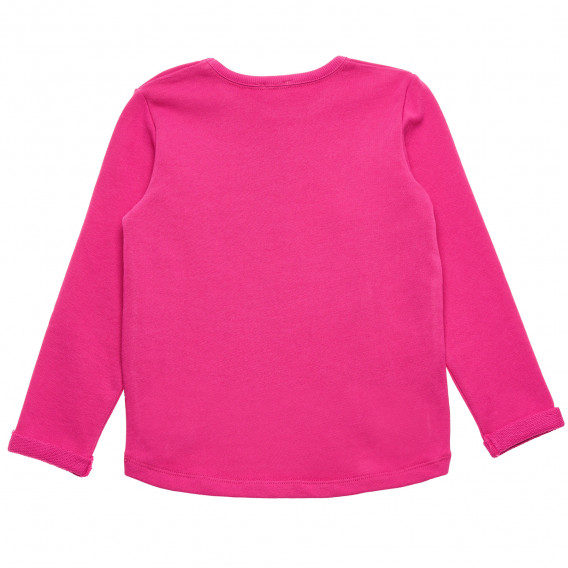 Памучен комплект от блуза с дълъг ръкав и панталон, розов Benetton 215983 4