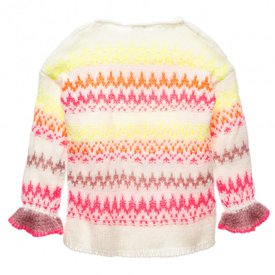 Плетен пуловер с многоцветно райе Benetton 216050 4