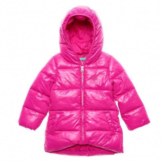 Зимно яке с качулка за бебе, розово Benetton 216063 