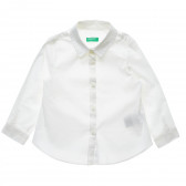 Риза с издължена предна част, бяла Benetton 216075 