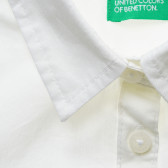 Риза с издължена предна част, бяла Benetton 216076 2