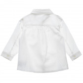 Памучна риза с дълъг ръкав за бебе, бяла Benetton 216106 4