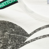 Памучна блуза с Мики Маус, бяла Benetton 216116 2