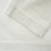 Памучна блуза с дълъг ръкав и надпис Racing, бяла Benetton 216125 3