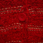 Плетена жилетка с златисти нишки, червена Benetton 216132 2