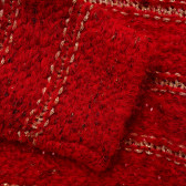 Плетена жилетка с златисти нишки, червена Benetton 216133 3