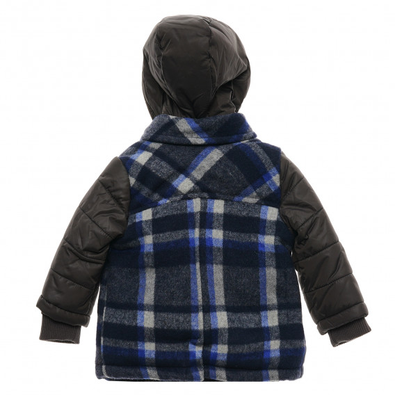 Карирано палто с контрастни ръкави и качулка за момче Chicco 216212 4