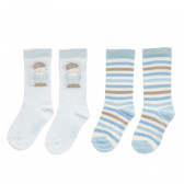Комплект чорапи за бебе момче с апликация и на райе Chicco 216255 