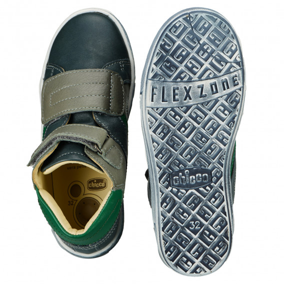 Кожени обувки за момче със зелени детайли Chicco 216332 3