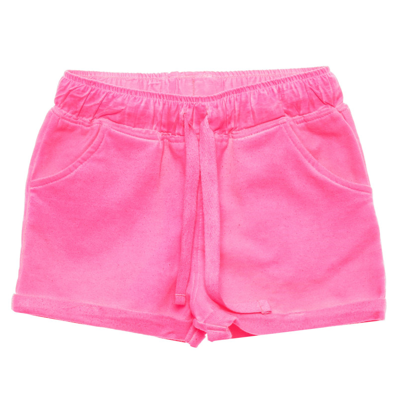 Памучни къси панталони за момиче розови  216549