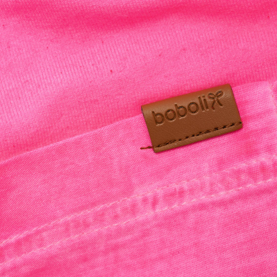 Памучни къси панталони за момиче розови Boboli 216551 3