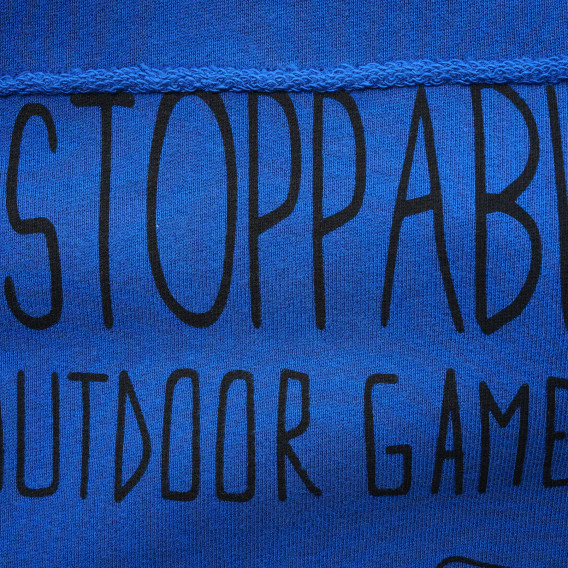 Блуза с надпис UNSTOPABLE OUTDOOR GAME, синя Benetton 216640 2