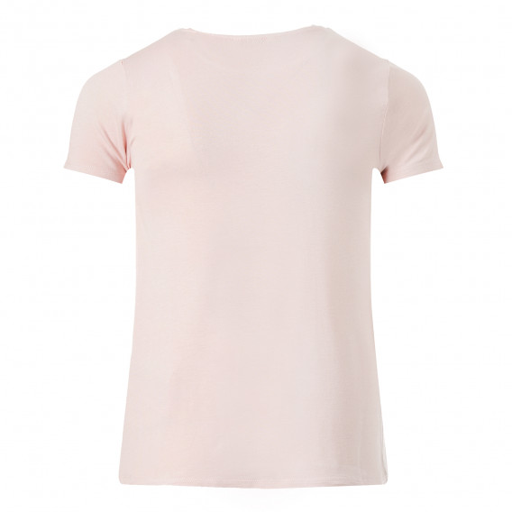 Памучна блуза с къс ръкав и щампа за момиче розова Guess 216654 4