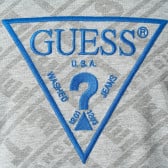 Памучна блуза с къс ръкав и графичен принт за момче сива Guess 216657 2