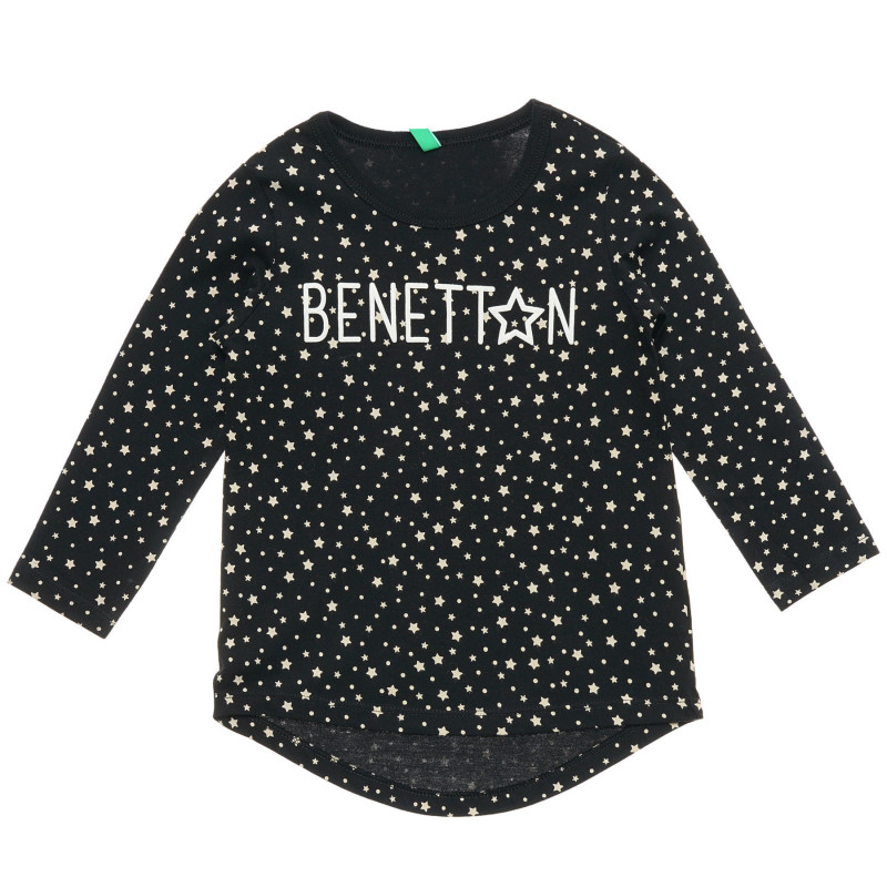 Памучна блуза с принт на звезди за бебе, сива  216972