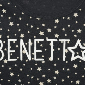 Памучна блуза с принт на звезди за бебе, сива Benetton 216973 2