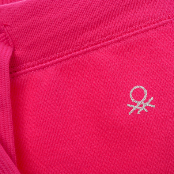 Памучен панталон с подгънати крачоли, розов Benetton 217005 2