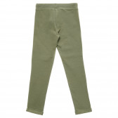 Памучен панталон с подгънати крачоли за бебе, зелен Benetton 217374 4
