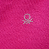 Памучен панталон с подгънати крачоли, тъмно розов Benetton 217376 2