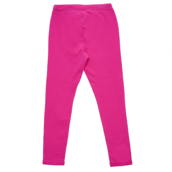 Памучен панталон с подгънати крачоли, тъмно розов Benetton 217378 4
