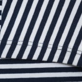 Памучна раирана тениска с логото на бранда в бяло и синьо Benetton 217545 3