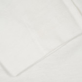 Памучна блуза с дълъг ръкав и щампа с надпис, бяла Benetton 217582 3