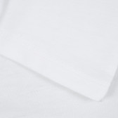 Памучна блуза с дълъг ръкав и графичен принт с надпис, бяла Benetton 217631 3
