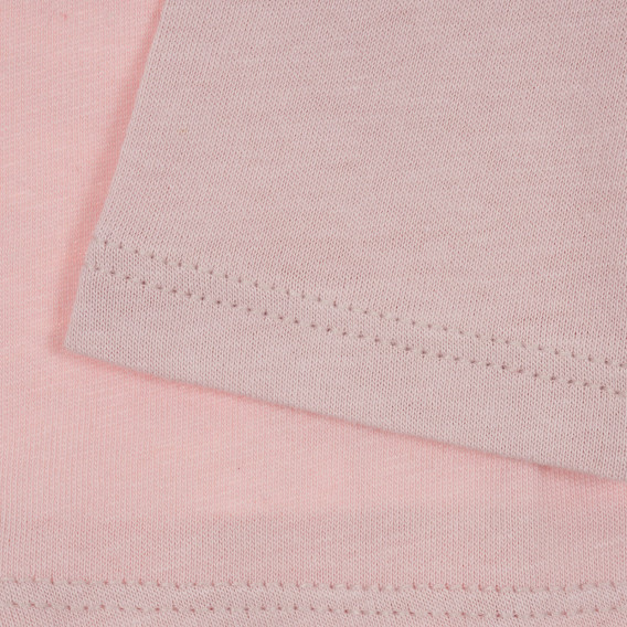 Памучна блуза с надпис Lovely, розова Benetton 217650 3
