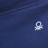 Памучен панталон с логото на марката, син Benetton 217714 2